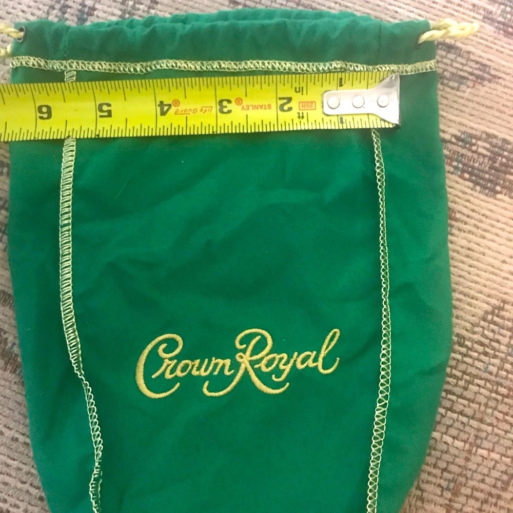 Small Crown Royal 9 Green Draw String Bags